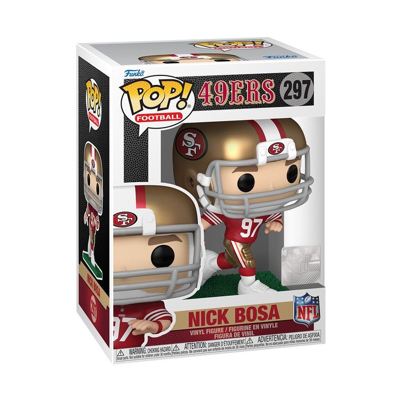 NFL Nick Bosa (Color) San Francisco 49ers 4 inch POP! Football Vinyl Figure 297 in Window Display Box - 2024 Funko
