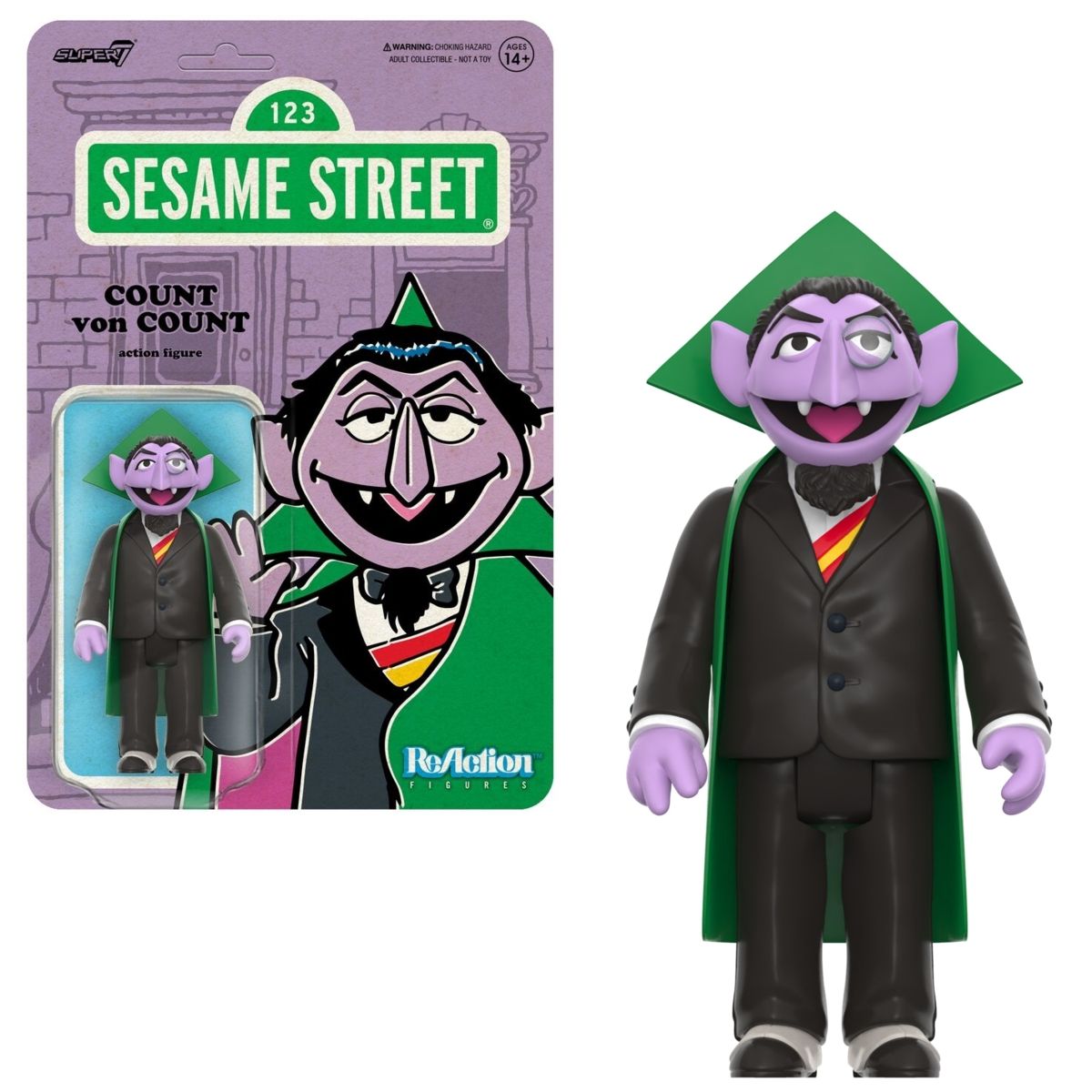 Sesame Street 3 3/4&quot;H Count von Count ReAction Figure