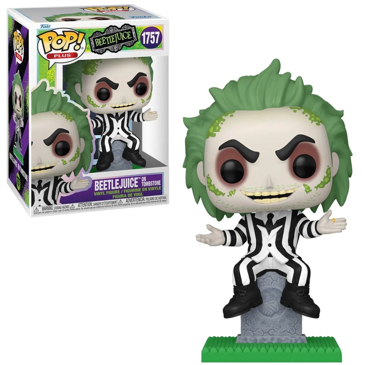 Beetlejuice on Tombstone 4 1/2&quot;H POP! PLUS Vinyl Figure #1757