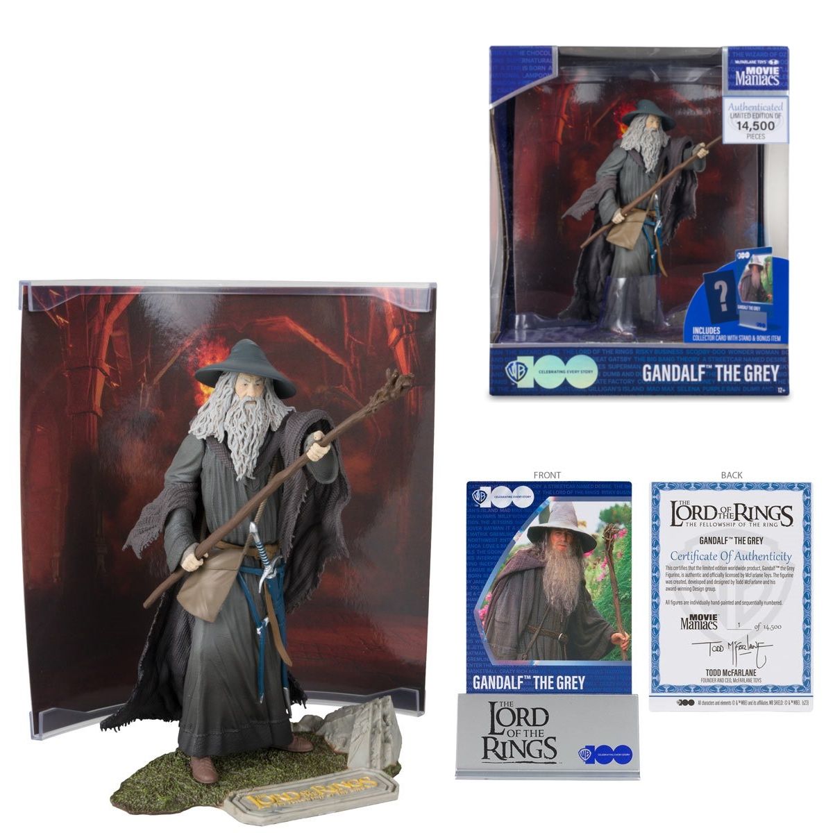 Lord of the Rings Gandalf the Grey 6&quot;H McFarlane Movie Maniacs Action Figure