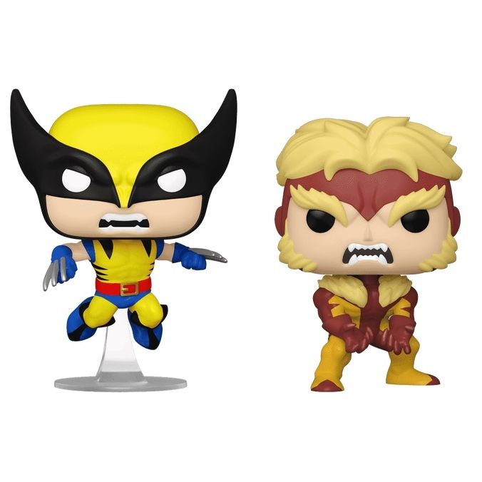 Marvel X-Men Wolverine and Sabretooth 3 3/4"H POP! Vinyl Figures 2 Pack