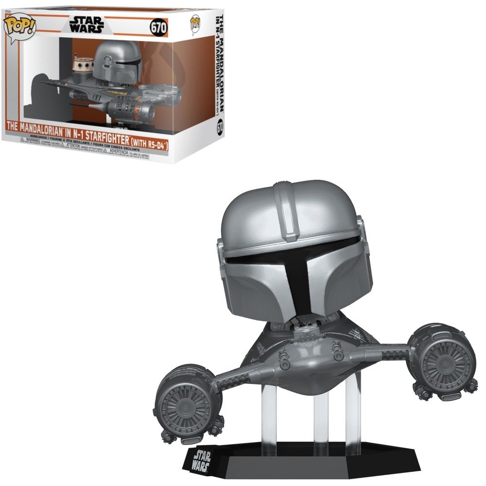 The Mandalorian in N-1 Starfighter with R5-D4 POP! Rides Super Deluxe #670