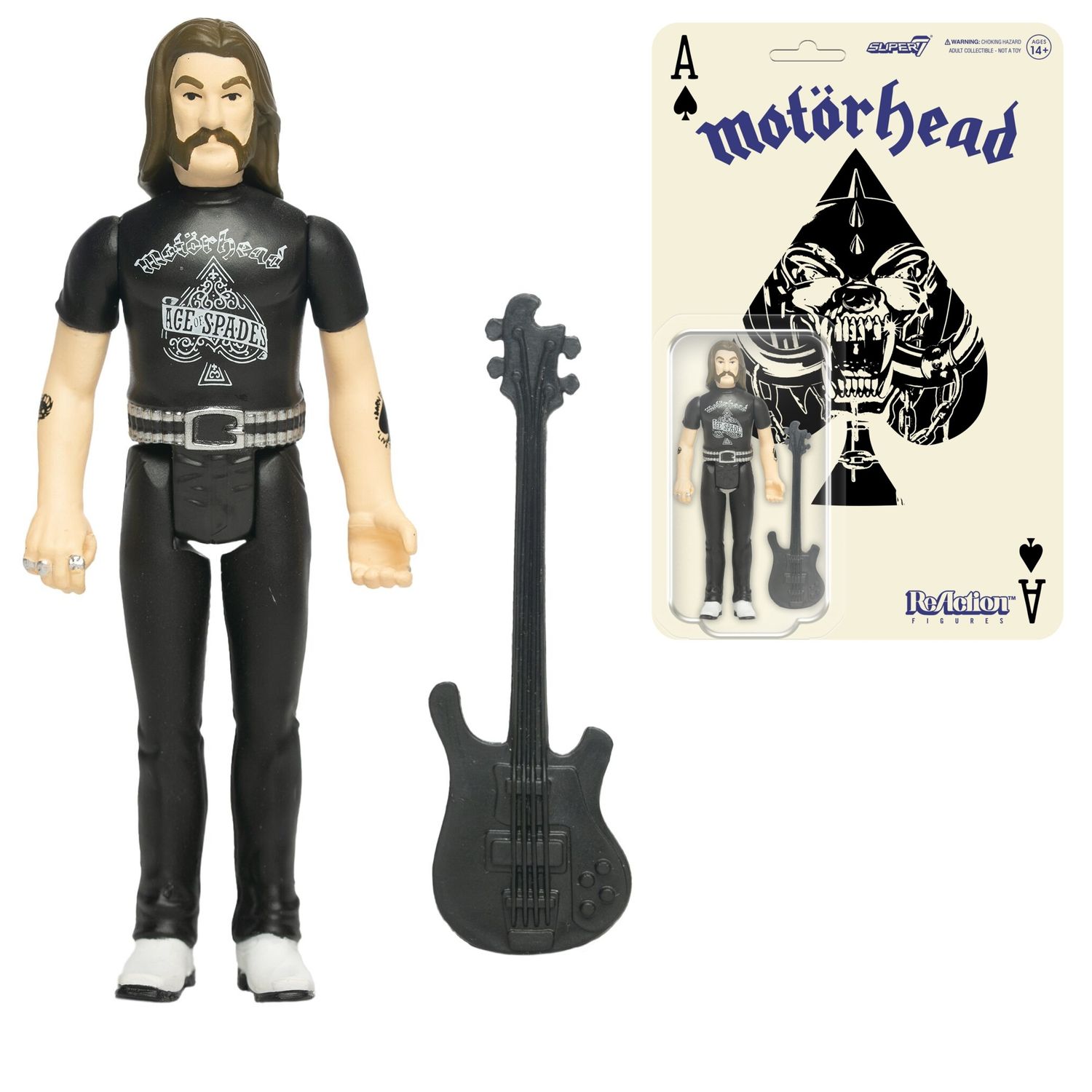 Motorhead 3 3/4&quot;H Lemmy Kilmister Ace of Spades ReAction Figure