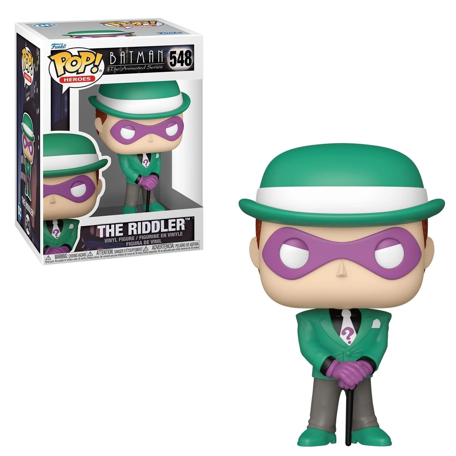 Batman: The Animated Series - The Riddler 3 3/4&quot;H POP! Heroes Vinyl Figure #548