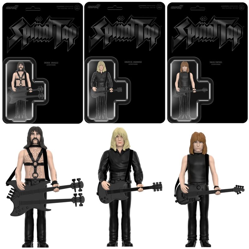 Spinal Tap Wave 2 Set of Three 3 3/4&quot;H ReAction Figures - None More Black