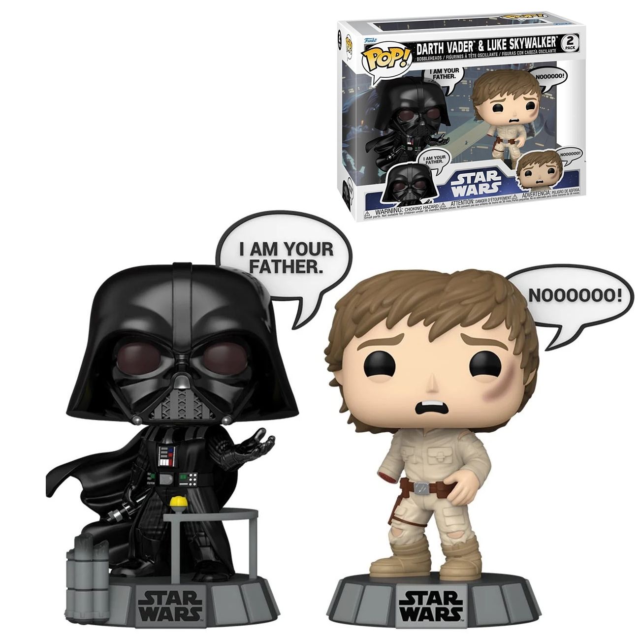 Star Wars Darth Vader &amp; Luke Skywalker 4 1/2&quot;H POP! Vinyl Figure 2-Pack with Speech Bubbles