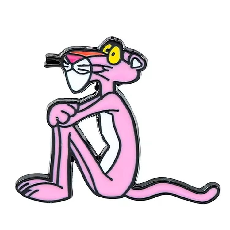 Pink Panther Sitting Enamel Pin / Tie Tack