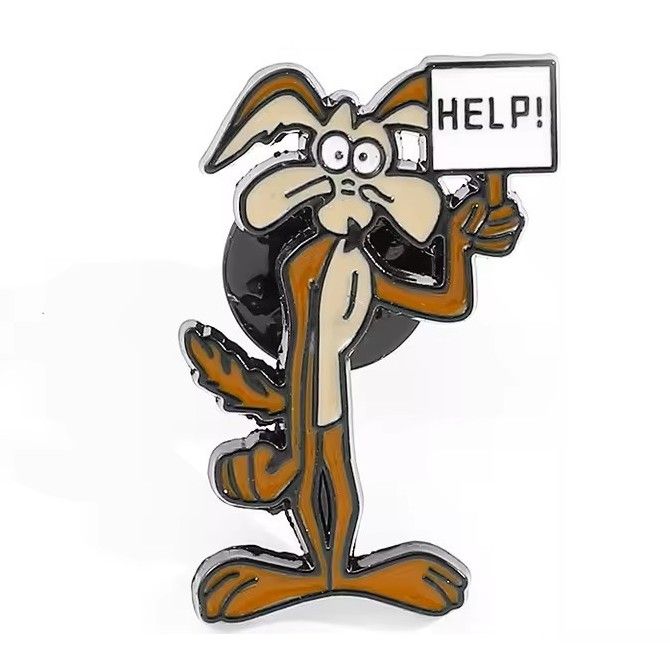 Looney Tunes Wile E Coyote &quot;Help!&quot; Enamel Pin / Tie Tack