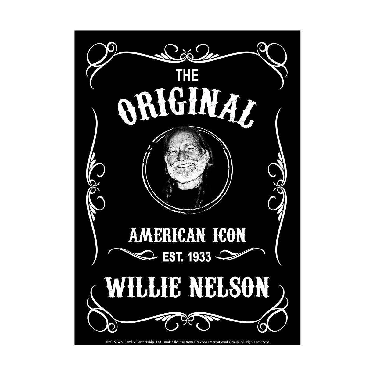 Willie Nelson Black and White &quot;Original American Icon&quot; Metal Sign 8&quot;W x 11 1/2&quot;H