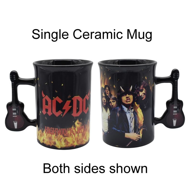 AC/DC &quot;Highway to Hell&quot; 16 Ounce Ceramic Mug with Guitar Handle