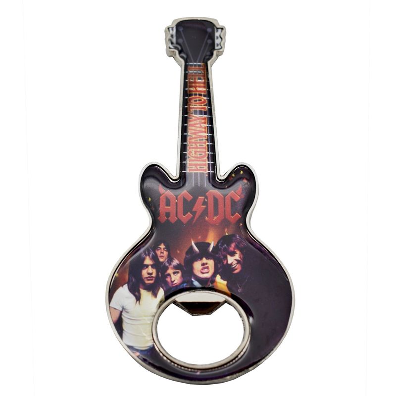 AC/DC Guitar Shaped Metal Bottle Opener / Magnet
