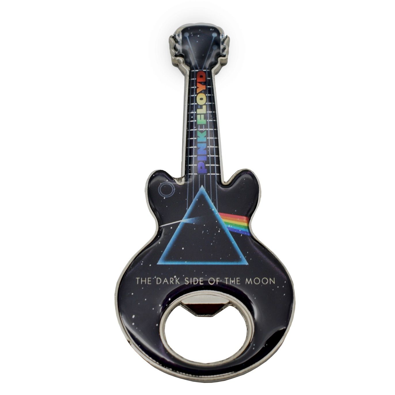 Pink Floyd Dark Side of the Moon Guitar Shaped Metal Bottle Opener / Magnet
