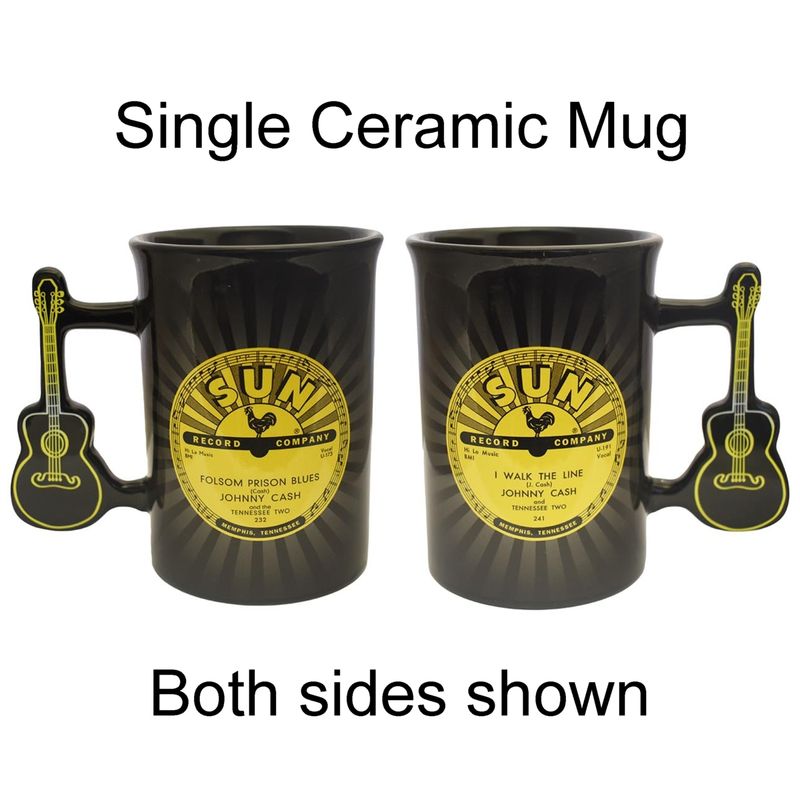 Johnny Cash Sun Records 16 Ounce Ceramic Mug with Guitar Handle