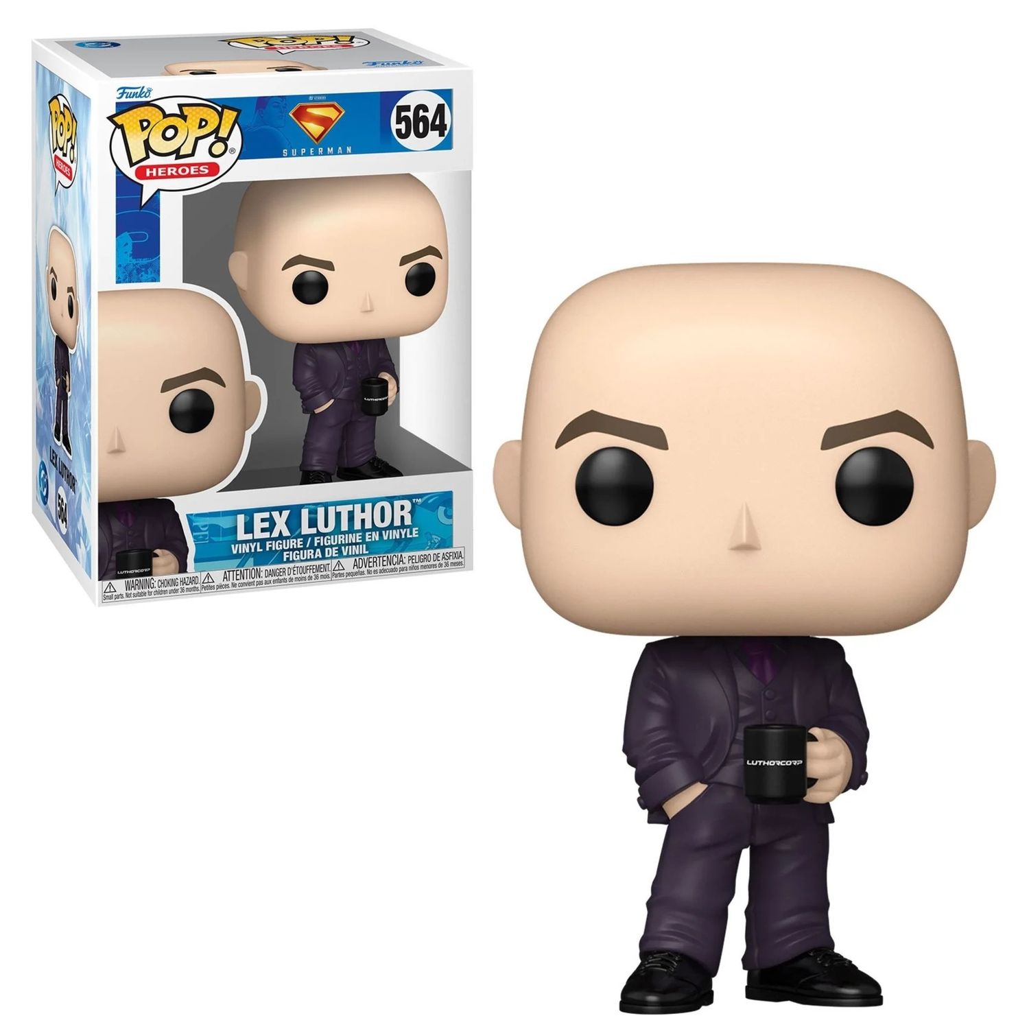 Superman (2025) Lex Luthor 3 3/4&quot;H POP! Heroes Vinyl Figure #564