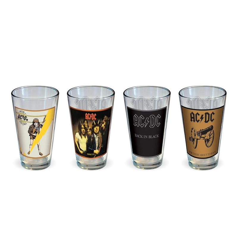 AC/DC Classic Covers 16 oz. Pint Glass Set of 4