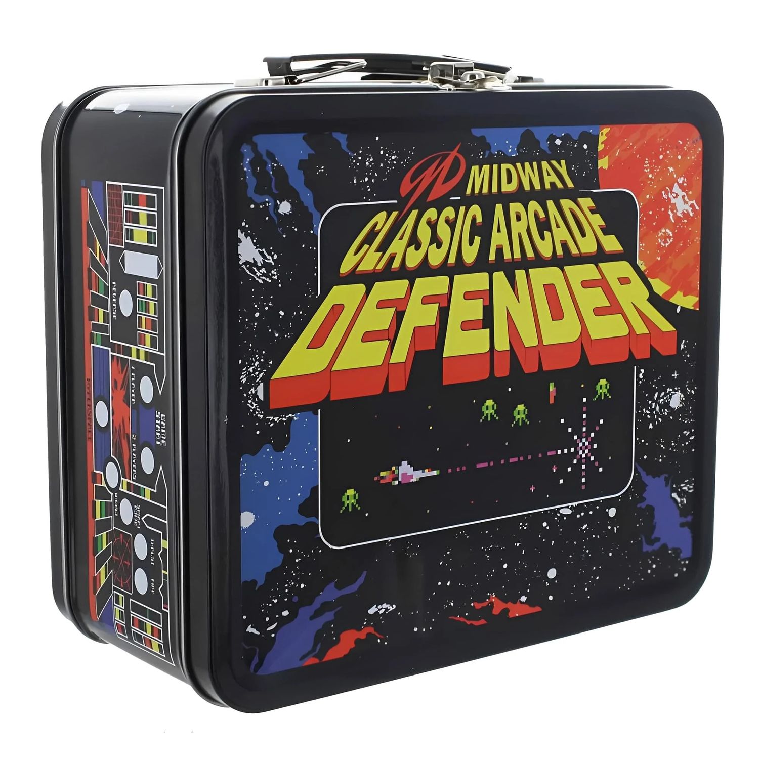 Midway Classic Arcade Defender Metal Lunchbox Tote