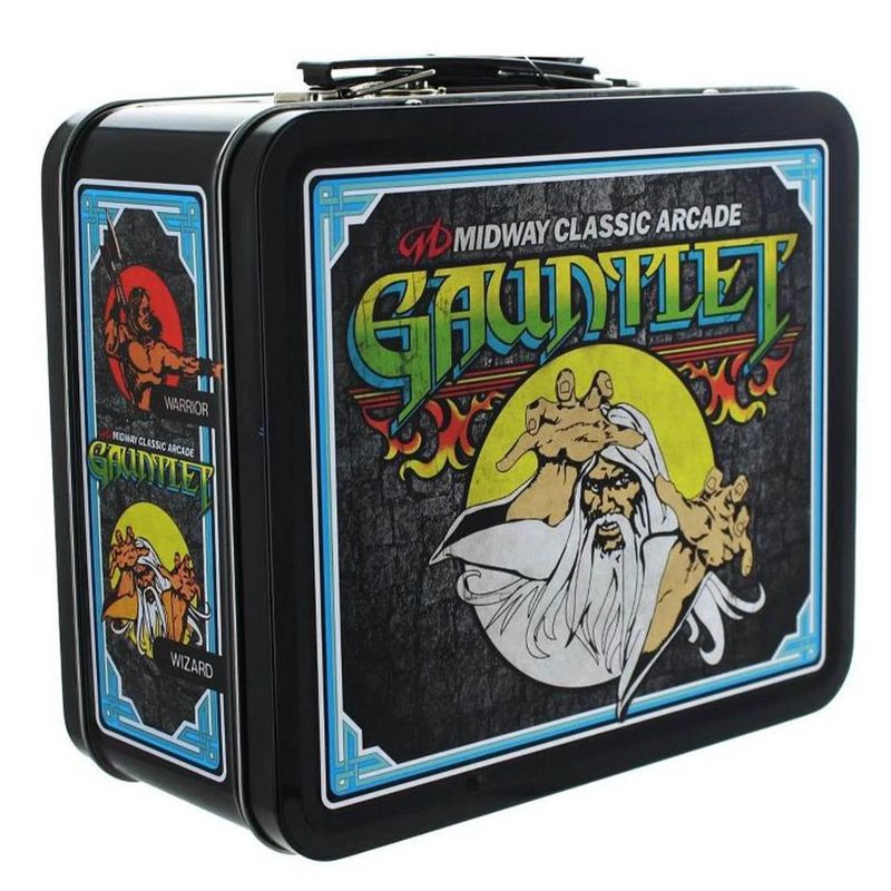 Midway Classic Arcade Gauntlet Metal Lunchbox Tote