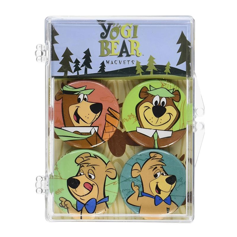 Yogi Bear and Boo-Boo Round Magnet Set of 4