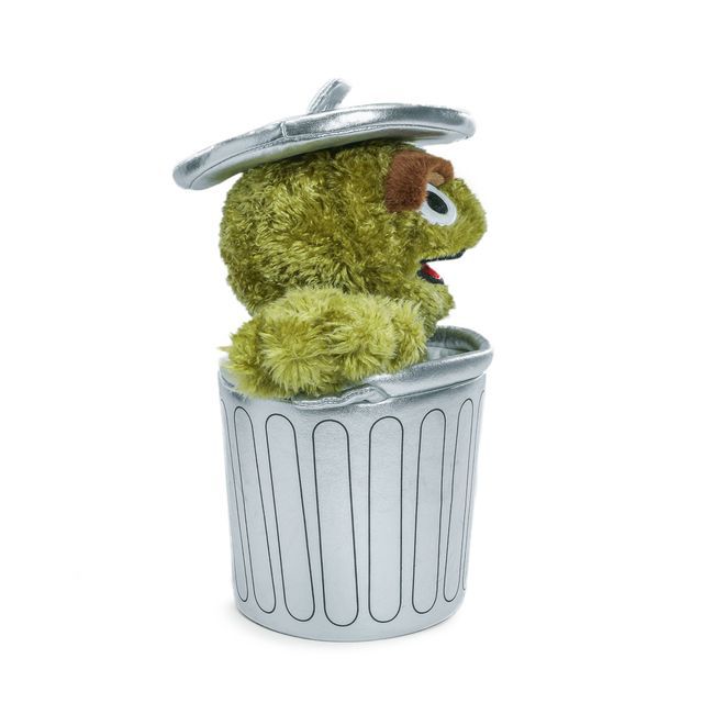 Sesame Street 13"H Oscar the Grouch in Trash Can Plush kidrobot