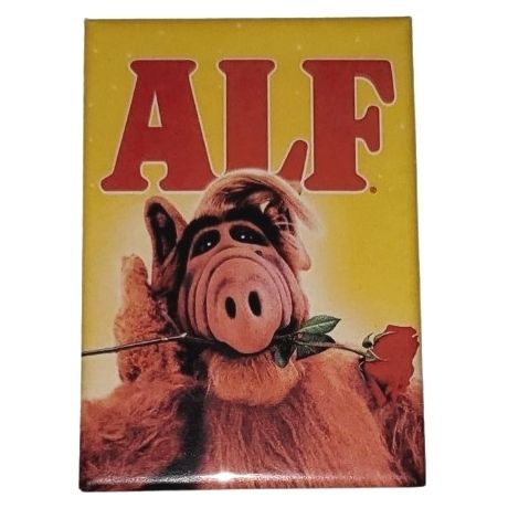 Alf with Rose Wall Metal Magnet