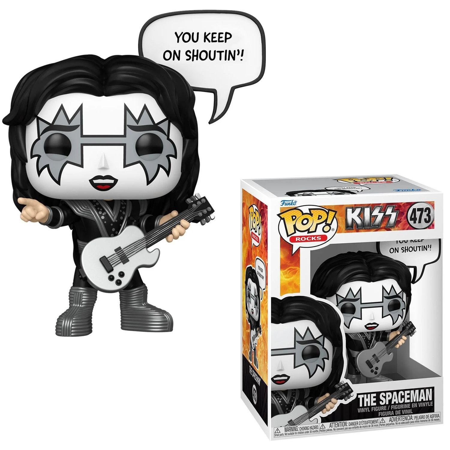 KISS The Spaceman 4 3/4&quot;H POP! Rocks Sayings Vinyl Figure #473 - You Keep On Shoutin&#39;!