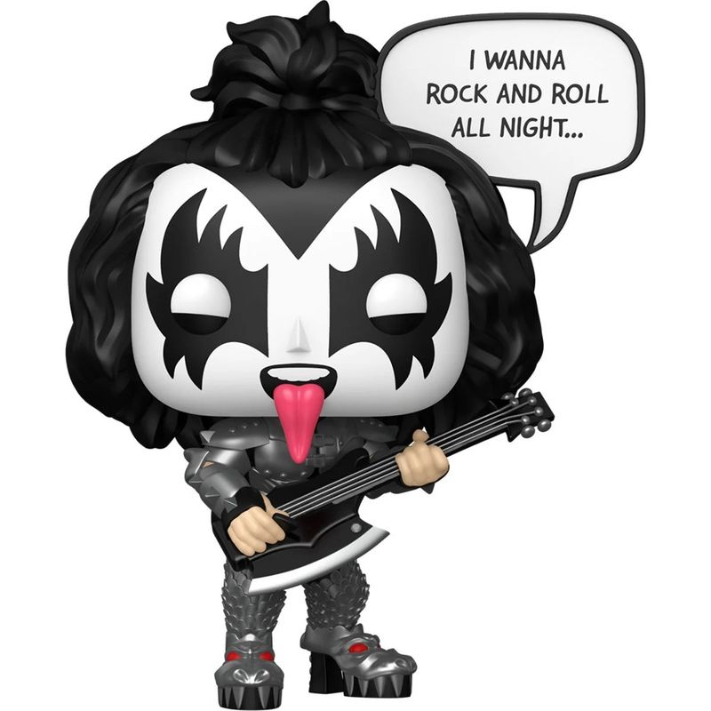 KISS The Demon 4 3/4"H POP! Rocks Sayings Vinyl Figure #471 - I Wanna Rock and Roll All Night