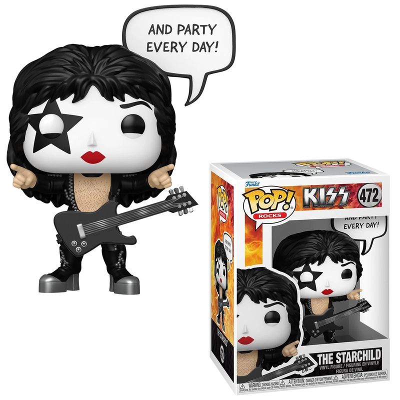 KISS The Starchild 4 3/4&quot;H POP! Rocks Sayings Vinyl Figure #472 - And Party Every Day!