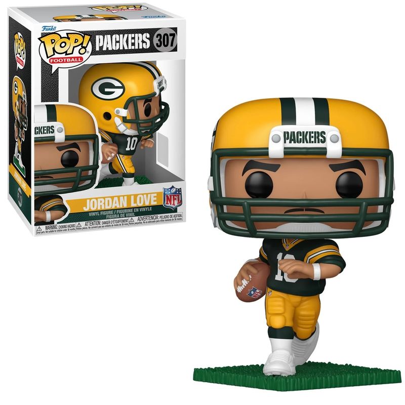NFL Jordan Love Green Bay Packers 4 1/4&quot;H POP! Football Vinyl Figure #307
