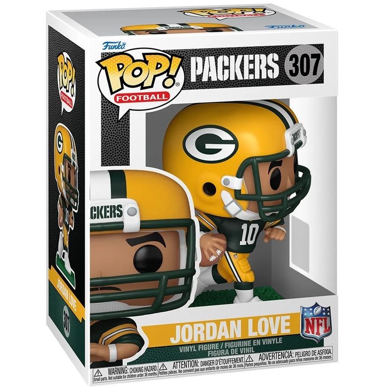 NFL Jordan Love Green Bay Packers 4 1/4"H POP! Football Vinyl Figure #307
