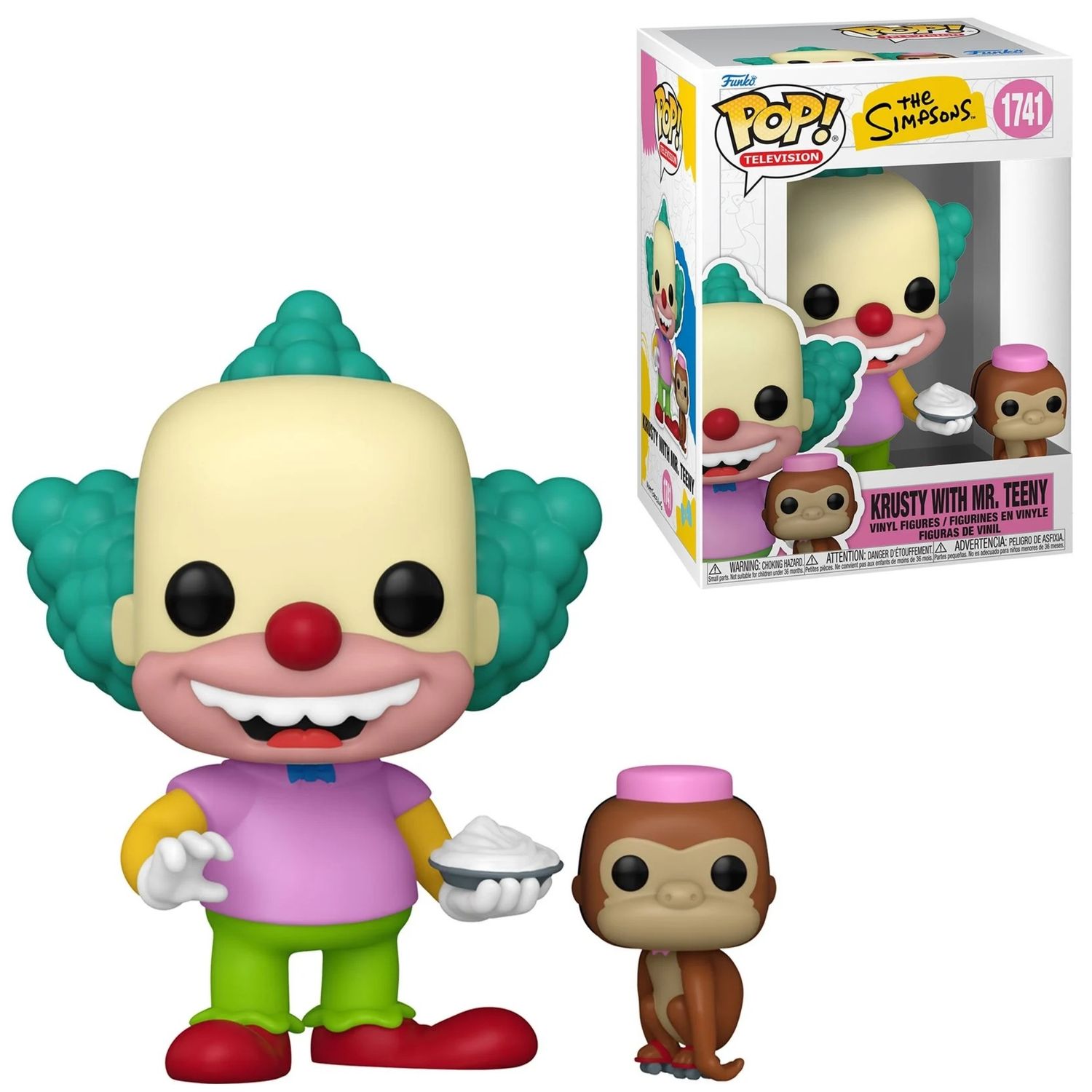 The Simpsons  4 3/4&quot;H Krusty with Mr. Teeny POP! Television Vinyl Figure #1741 Wave 11