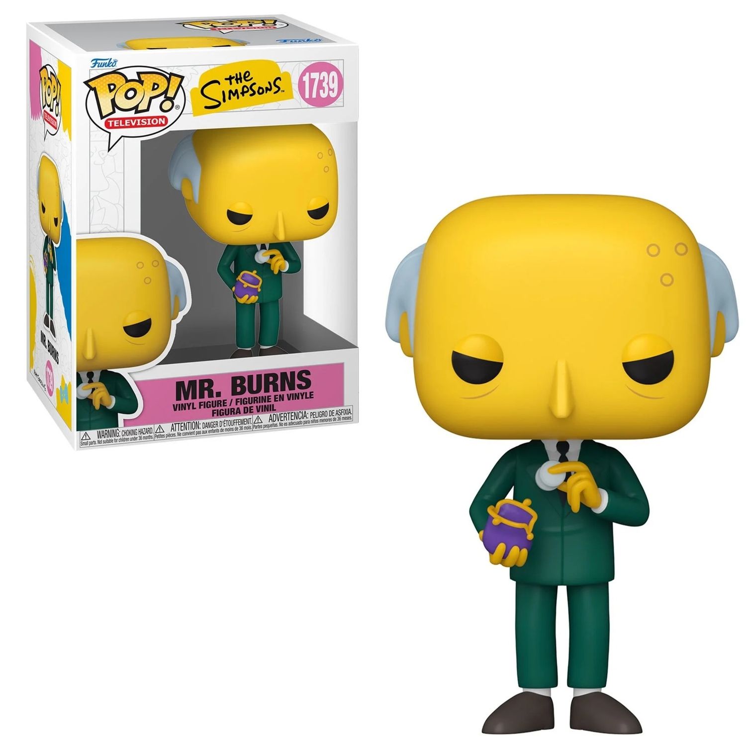 The Simpsons  4 1/4&quot;H Mr. Burns POP! Television Vinyl Figure #1739 Wave 11