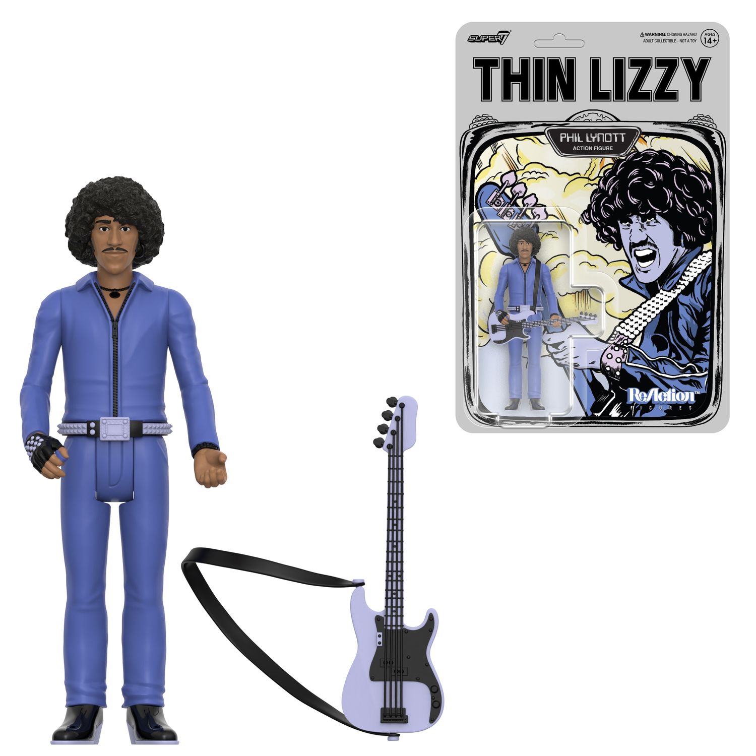 Thin Lizzy 3 3/4&quot;H Phil Lynott JAILBREAK ReAction Figure