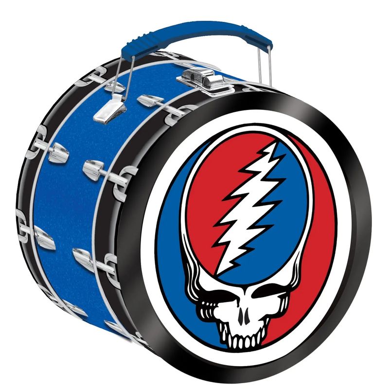 Grateful Dead Steal Your Face Drum Shaped Metal Lunchbox / Fun Box