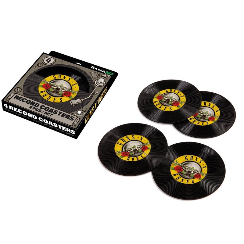 Guns N&#39; Roses Logo Record Shaped Coaster Set of 4