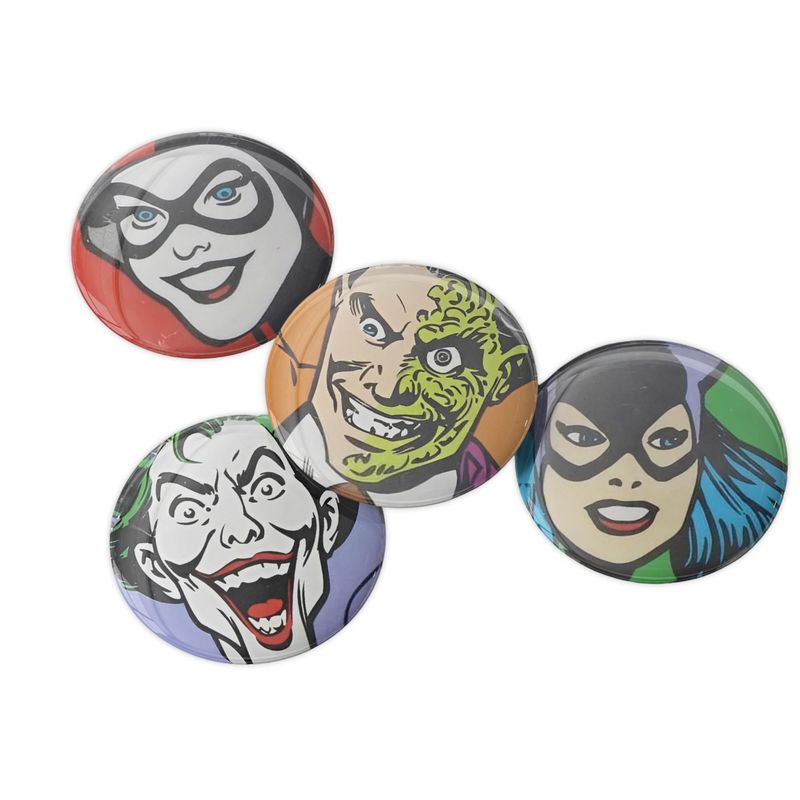 DC Comics Villains Round Magnet Set of 4