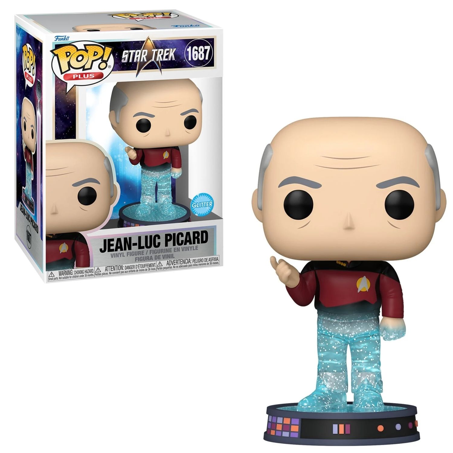Star Trek 4 1/4&quot;H Jean-Luc Picard Transporter (GLITTER) POP! PLUS Vinyl Figure #1687