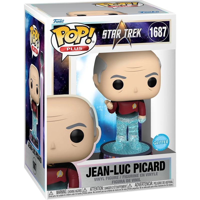 Star Trek 4 1/4"H Jean-Luc Picard Transporter (GLITTER) POP! PLUS Vinyl Figure #1687