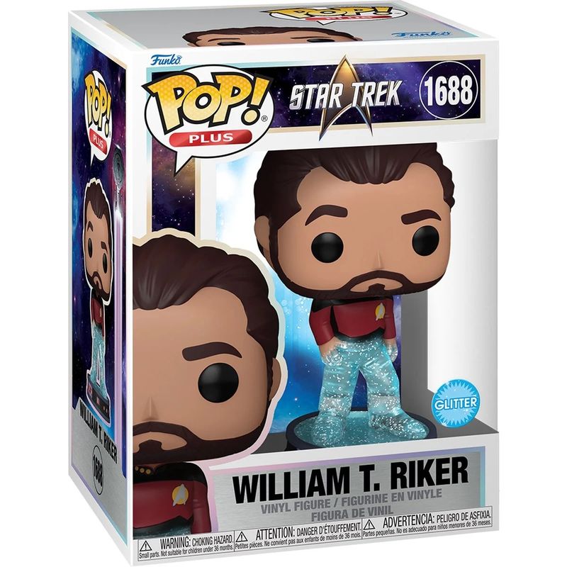 Star Trek 4 1/2"H William T. Riker Transporter (GLITTER) POP! PLUS Vinyl Figure #1688