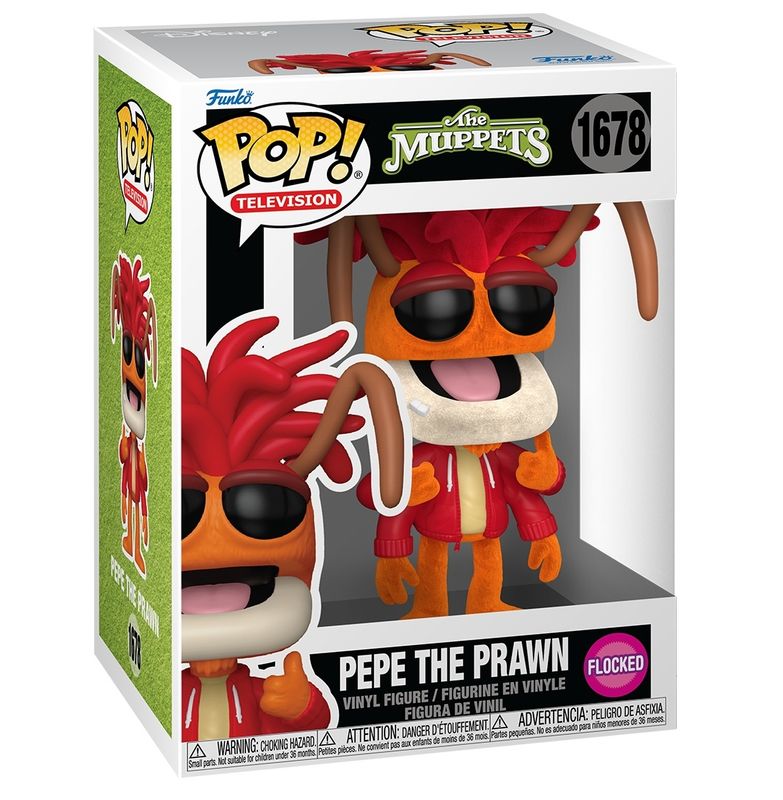 The Muppets  3 3/4"H Pepe the Prawn POP! Television Vinyl Figure #1678 - FLOCKED