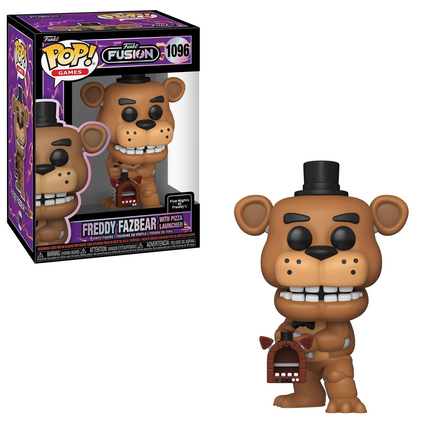 Funko Fusion Five Nights at Freddy&#39;s Freddy Fazbear with Pizza Launcher POP! Games Vinyl Figure #1096