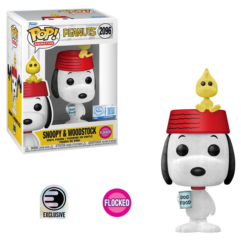 Peanuts Snoopy &amp; Woodstock Flocked POP! Animation Vinyl Figure #2096 EE Exclusive
