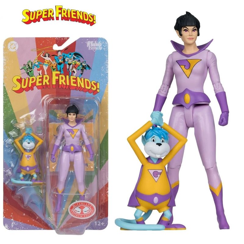 Super Friends 6"H Jayna and Gleek Action Figures - McFarlane Platinum