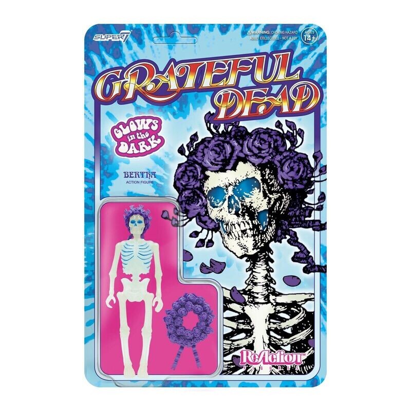 Grateful Dead 3 3/4"H GLOW IN THE DARK Bertha ReAction Figure
