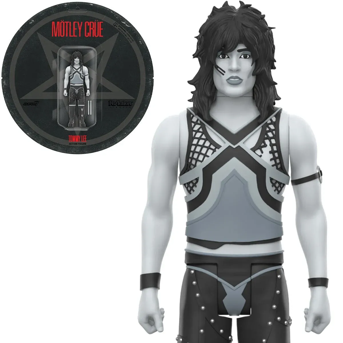 Motley Crue 3 3/4"H Tommy Lee Grayscale ReAction Figure