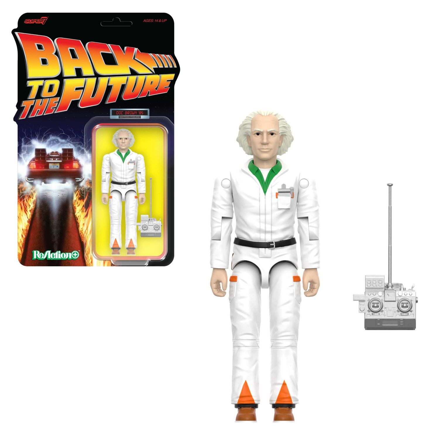Back to the Future 3 3/4&quot;H Doc Brown &#39;85 ReAction+ Figure
