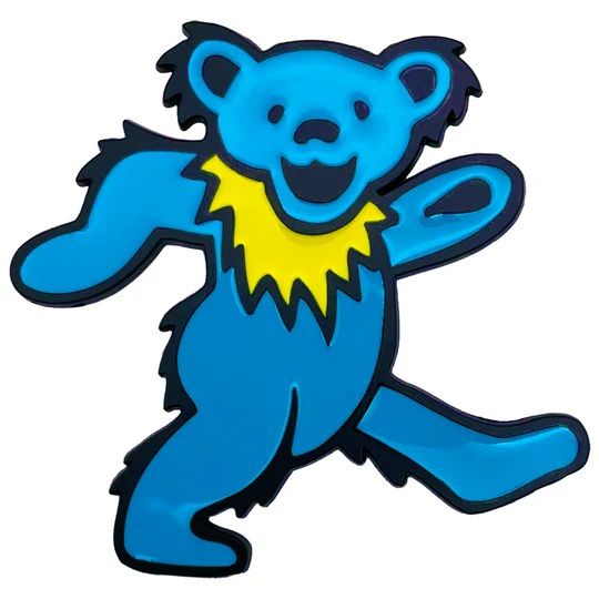 Grateful Dead Blue Dancing Bear Enameled Metal Magnet