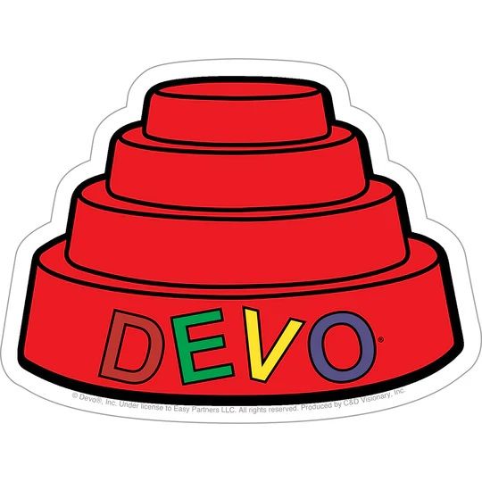 DEVO Hat LARGE Vinyl Sticker
