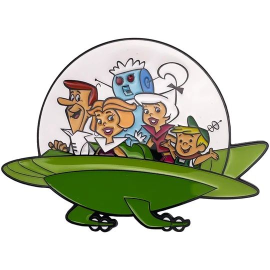 The Jetsons Family in Saucer Enameled Metal Magnet