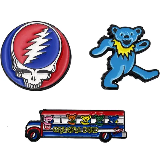 Grateful Dead Set of 3 Mini Enameled Metal Magnets