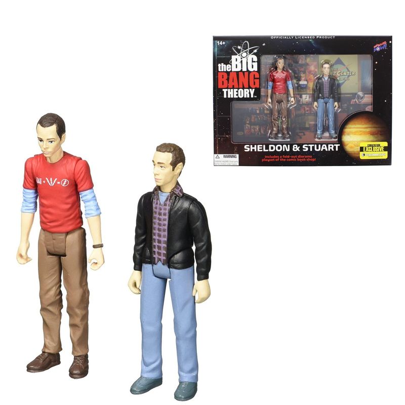 The Big Bang Theory 3 3/4"H Sheldon and Stuart Action Figures Box Set - EXCLUSIVE